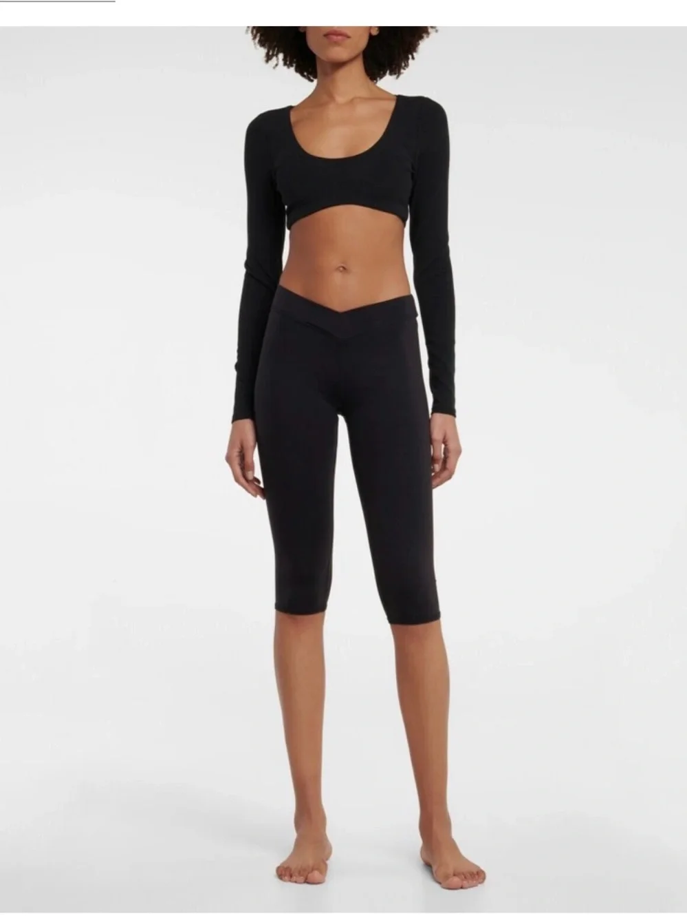 ALO Yoga Black Long-Sleeve Crop Top
